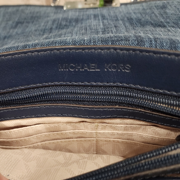 Michael Kors Denim Fringe Chain Shoulder Bag - Blue - Picture 6 of 13